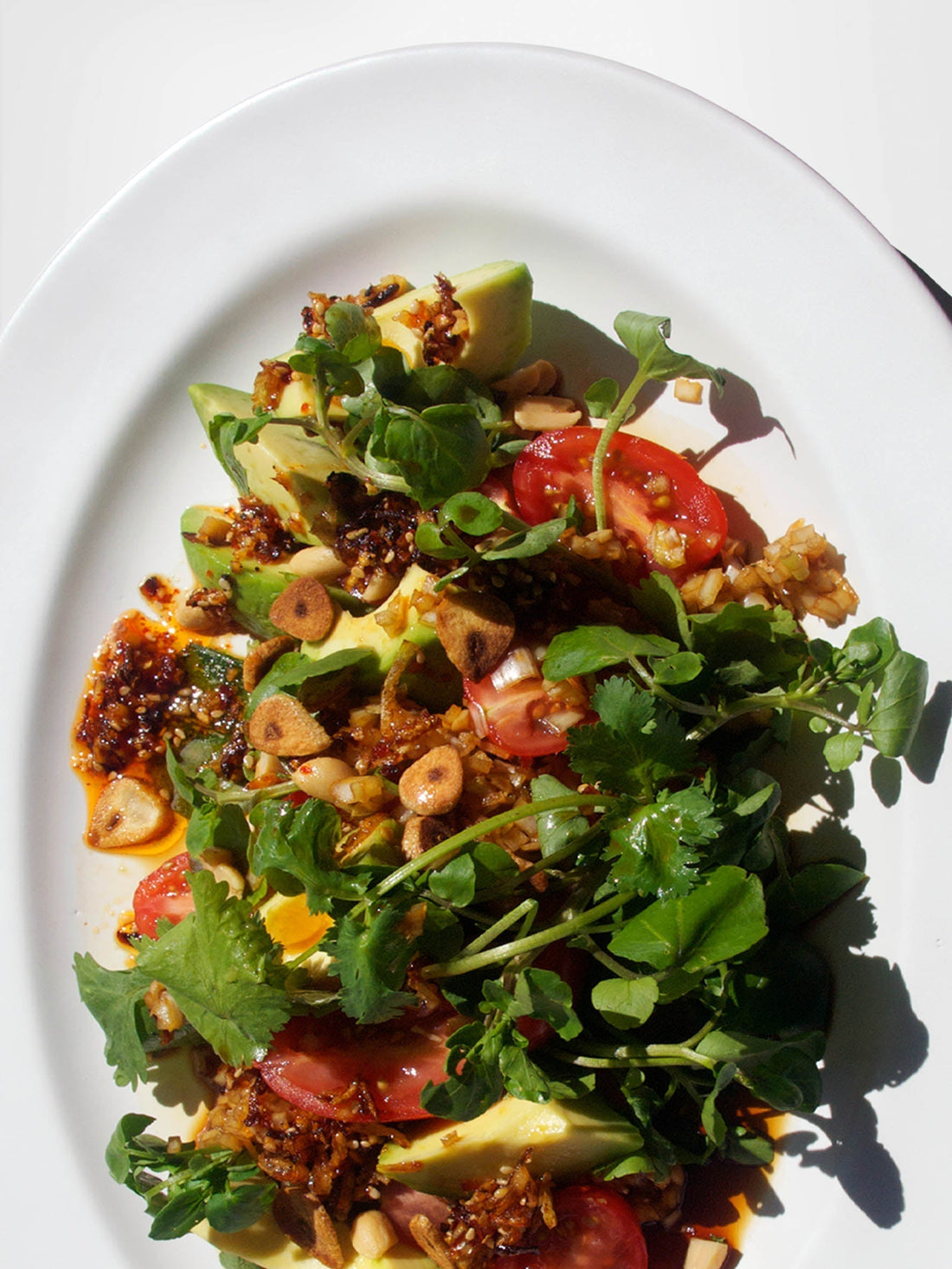Avocado and watercress salad with Sichuan dressing