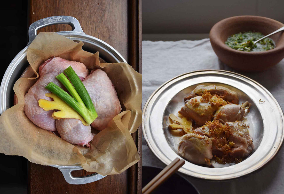 Slow Steamed Chicken with Thai Herb Sauce